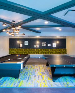 recreational room with hardwood floors