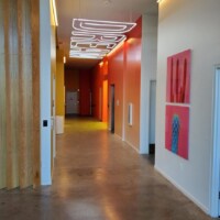commercial concrete flooring in hallway of building